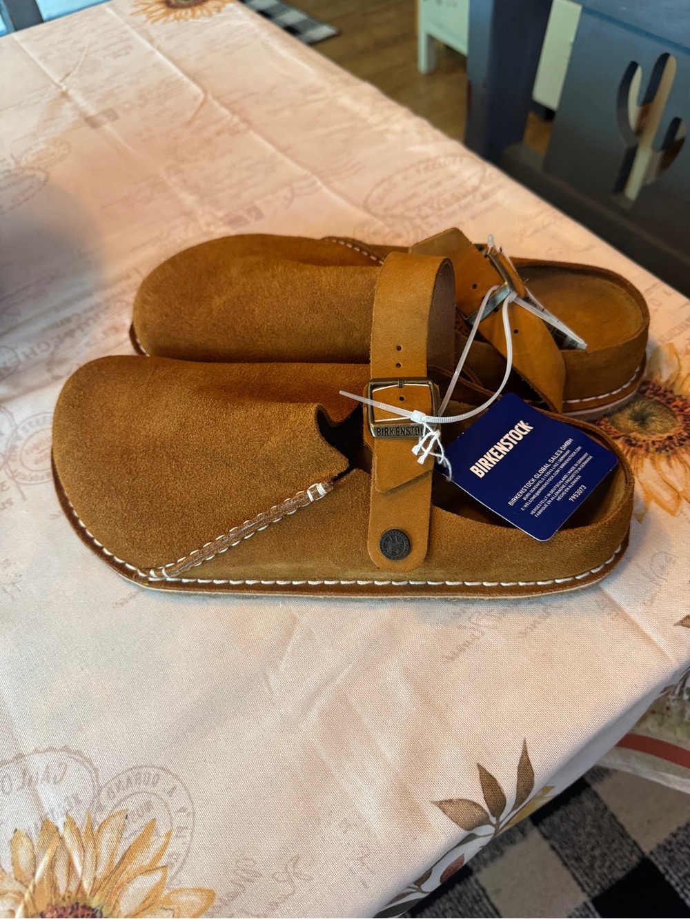 Birkenstock Women's Suede Mule Clogs in Chestnut Brown